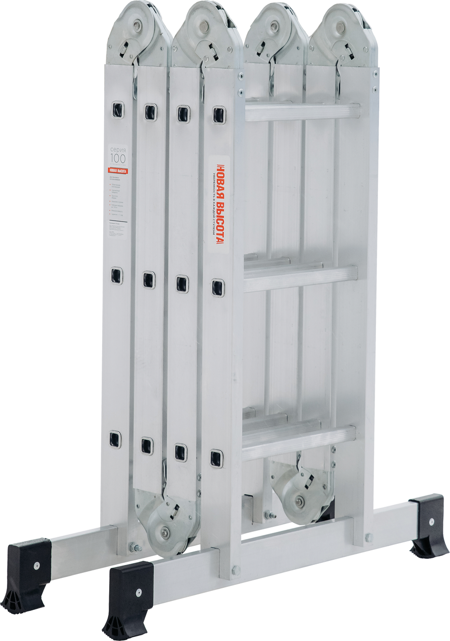 Лестница-трансформер Новая Высота NV 1320 четырехсекционная 4 х 3 ступени алюминиевая, 93 x 35 x 30см