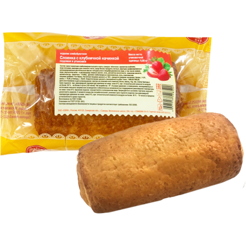 Слоенка СБКК с клубничной начинкой, 80г