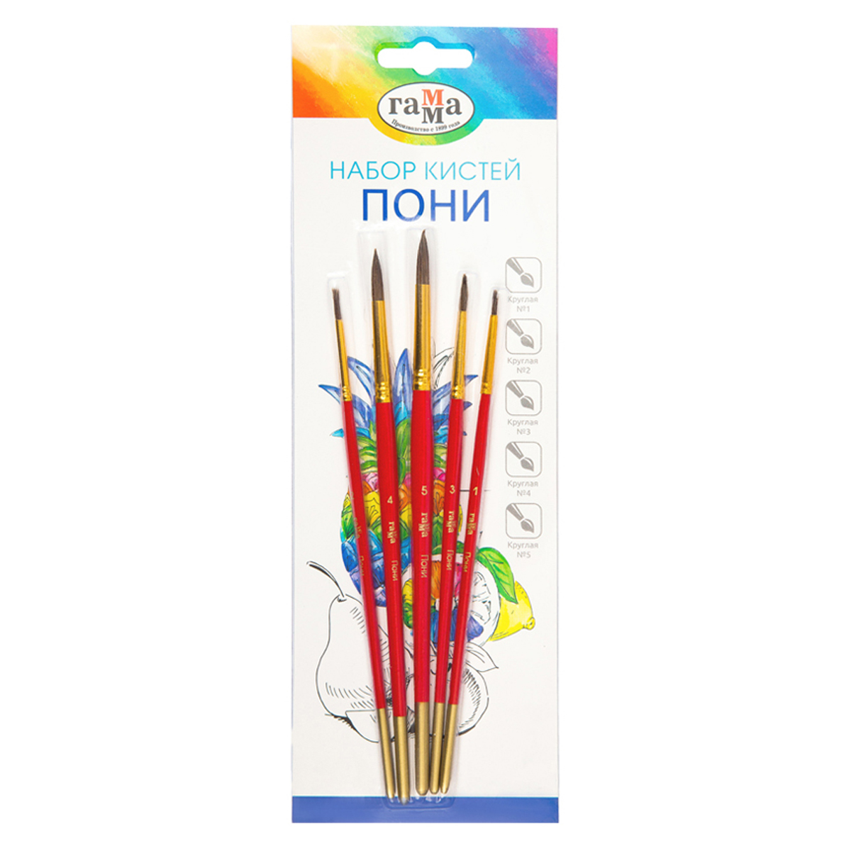 Кисти Гамма Пони 1 2 3 4 5, 5 шт купить с доставкой на дом, цены в ...