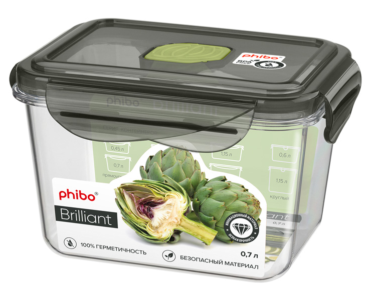 Изображение товара Контейнер Phibo Brilliant 700 мл тритан, микроволновка, посудомойка