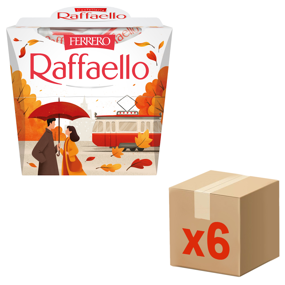 Набор конфет Raffaello с цельным миндальным орехом в кокосовой обсыпке, 150г x 6 шт
