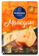 Сыр Кабош Маасдам полутвердый 45%, 125г