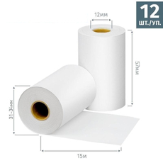 Ролики для касс 57мм х 15м, 12шт