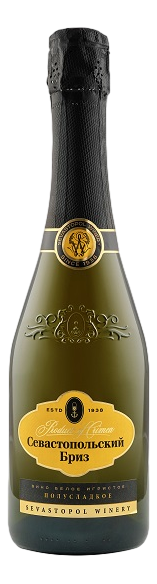 Вино игристое Севастопольский бриз белое полусладкое, 0.75л