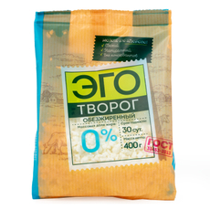 Творог рассыпчатый Эго обезжиренный 0.2%, 400г