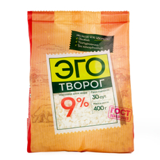 Творог рассыпчатый Эго 9%, 400г