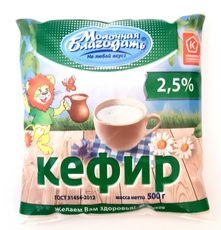 Кефир Молочная благодать 2.5%, 500мл