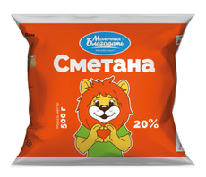 Сметана Молочная благодать 20%, 500мл