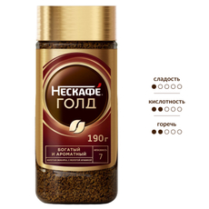 Кофе Нескафе Голд растворимый, 190г