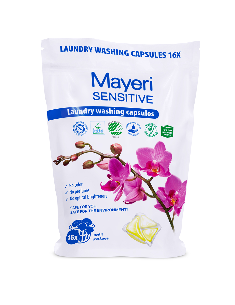 Капсулы для стирки Mayeri Sensitive Эко, 16 шт купить с доставкой на ...