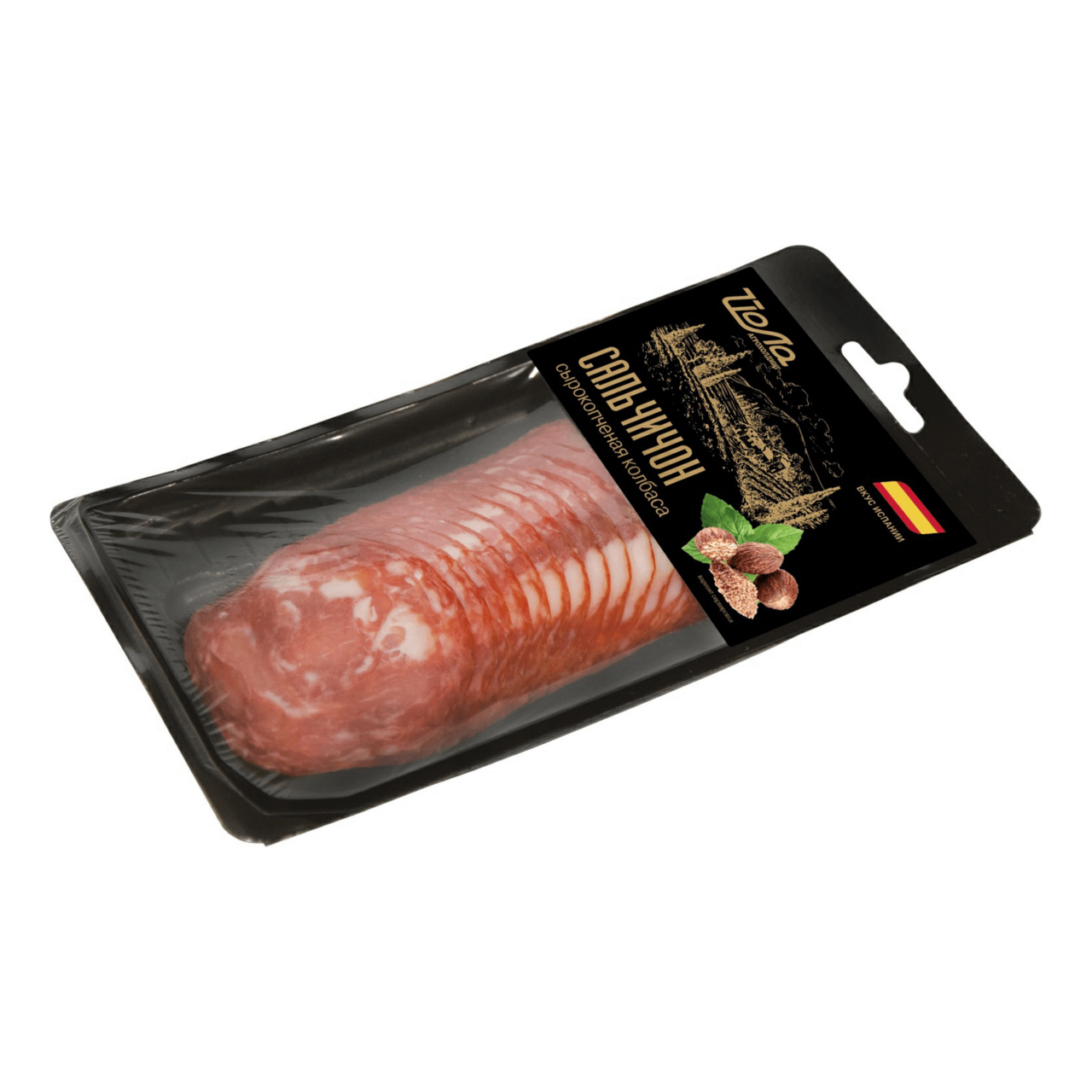 Колбаса Йола Сальчичон полусухая сырокопченая нарезка, 100г