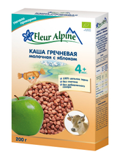 Каша молочная детская Fleur Alpine Гречневая Яблоко с 4 месяцев, 200г