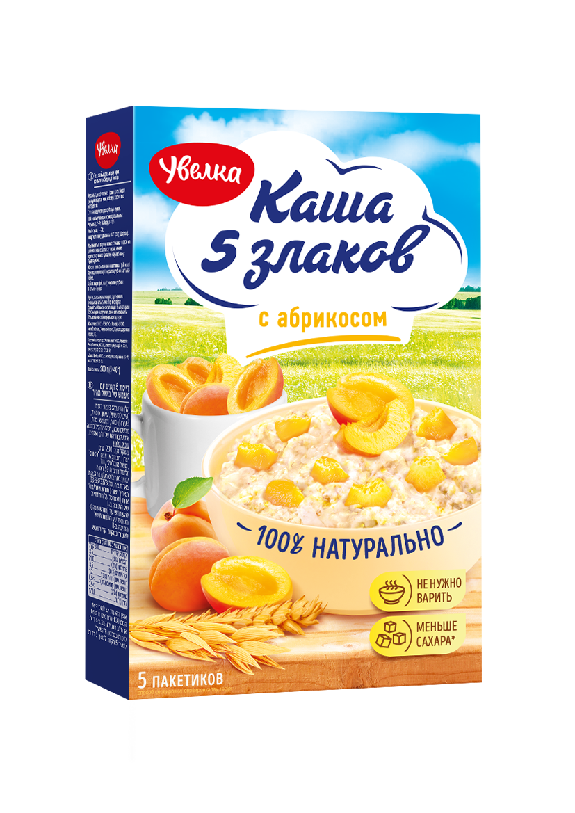 Каша 5 злаков с абрикосом УВЕЛКА, 200г купить с доставкой на дом, цены ...