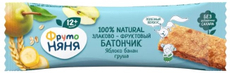 Батончик фруктово-злаковый детский ФрутоНяня Яблоко, банан и груша с 12 месяцев, 25г
