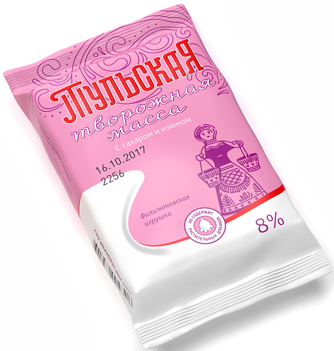 Масса творожная Тульский с изюмом 8%, 180г