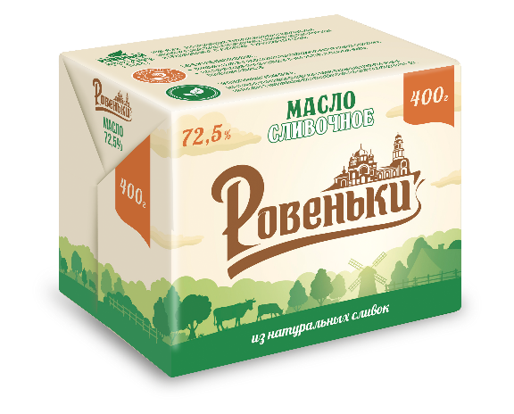 Масло сливочное РОВЕНЬКИ, 72,5%, 400 г, купить с доставкой на дом, цены ...
