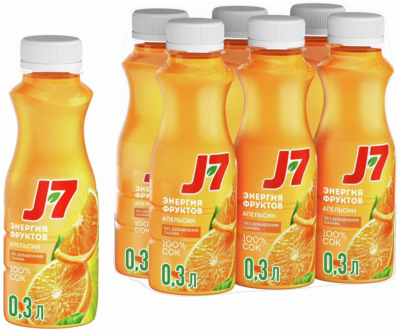 Сок J7 апельсин с мякотью, 300мл х 6 шт