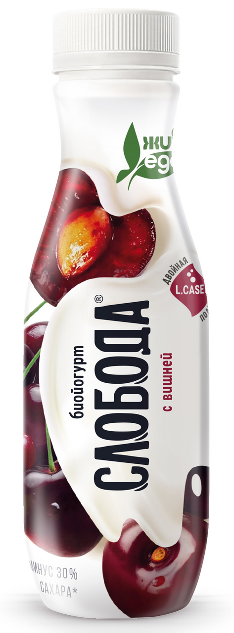 Биойогурт питьевой Слобода вишня, 260г