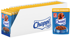 Корм влажный Chappi Сытный мясной обед Мясное изобилие для собак, 85г x 28 шт