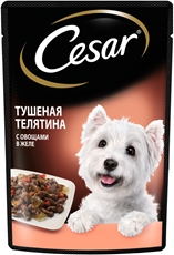 Корм влажный Cesar для собак тушеная телятина с овощами, 85г