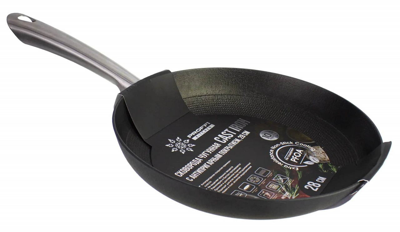 Сковорода Proffi kitchen Cast iron чугунная, 28см купить с доставкой на ...