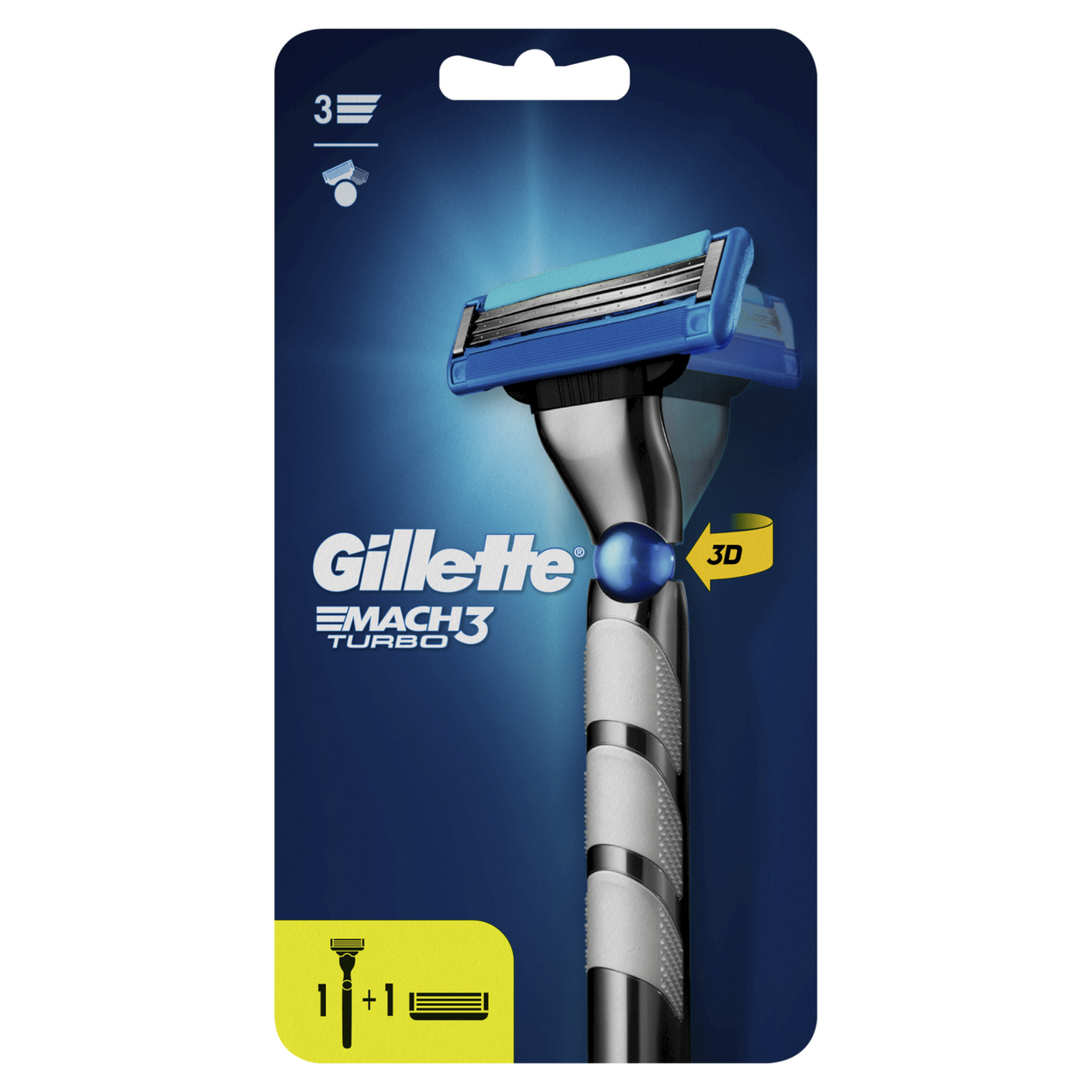 Изображение товара Бритва Gillette Mach3 Turbo с 2 кассетами для комфортного бритья