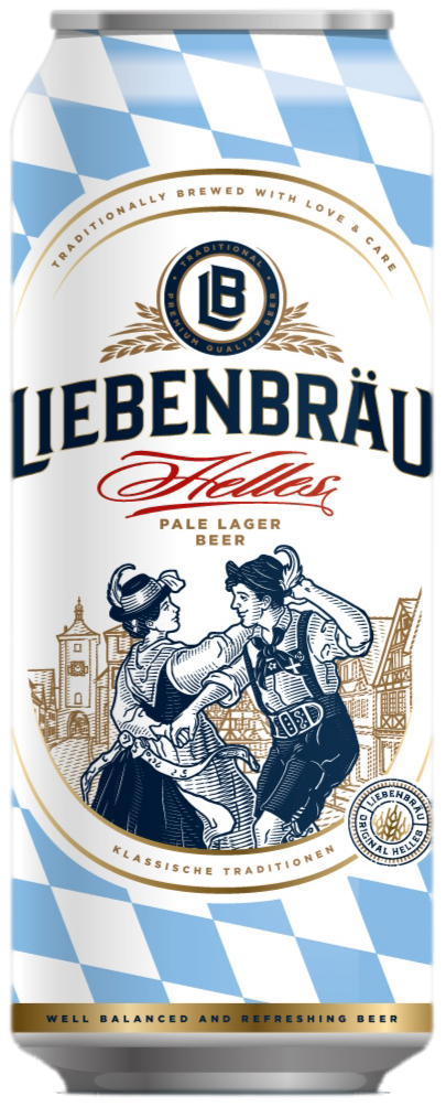 Изображение товара Пиво Liebenbrau Helles светлый лагер 0,5л натуральное с хмелем
