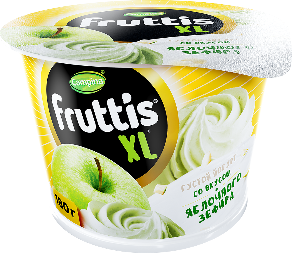Йогурт яблочный зефир FRUTTIS XL 4,3%, 180г купить с доставкой на дом ...