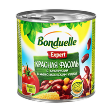 Фасоль красная Бондюэль Expert с кукурузой в мексиканском в соусе, 430г