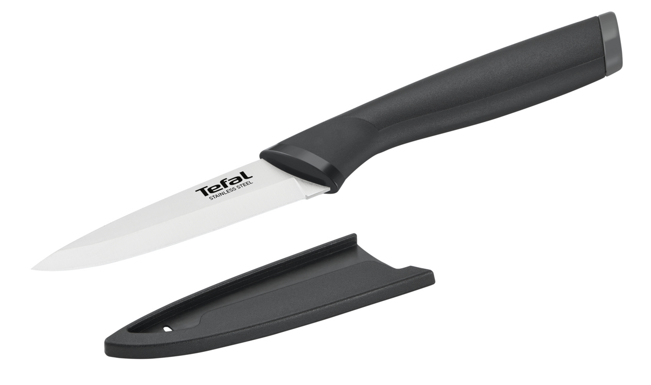 Изображение товара Нож для овощей Tefal Comfort 9 см в чехле — острый и комфортный кухонный инструмент