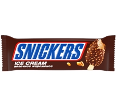 Мороженое Snickers Эскимо молочное с карамелью и арахисом покрытое глазурью, 65г
