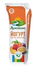Йогурт Лужайкино фруктовый персик и маракуйя, 450г