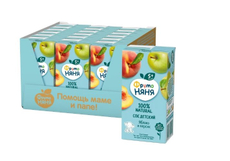 Сок детский ФрутоНяня Яблоко и персик без сахара с 5 месяцев, 200мл х 18 шт