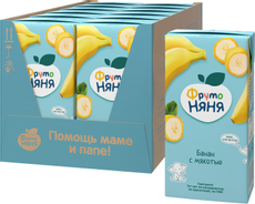 Нектар детский ФрутоНяня Банан с мякотью с 3 лет, 500мл х 12 шт