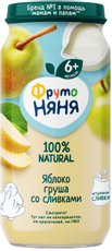 Пюре фруктовое детское ФрутоНяня Яблоко, груша и сливки с 6 месяцев, 250г
