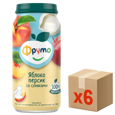 Пюре Фруто Яблоко, персик и сливки с 6 месяцев, 250г