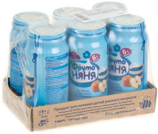 Пюре ФрутоНяня Яблоко, персик и сливки с 6 месяцев, 250г