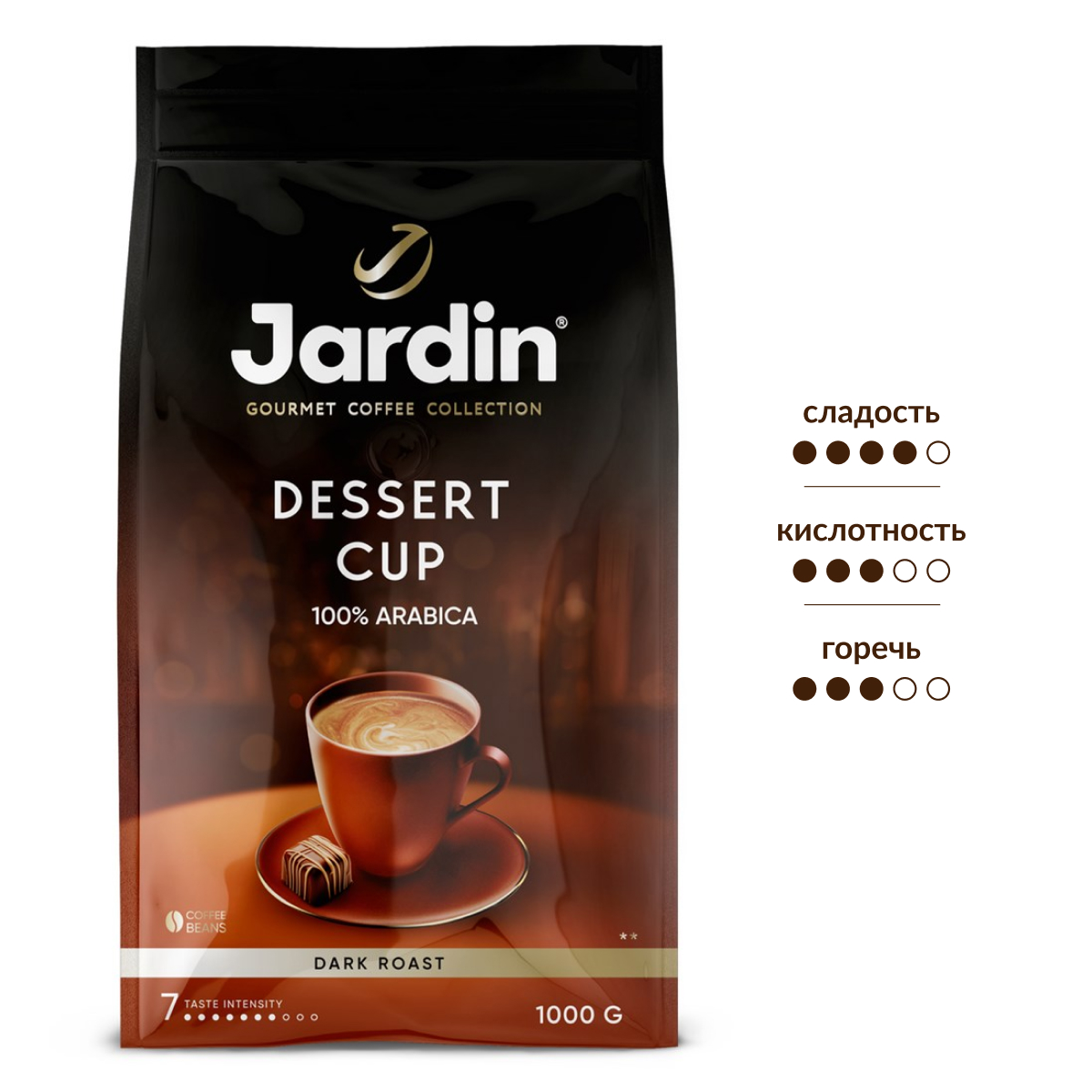 Изображение товара Кофе Jardin Dessert Capuccino в зернах, 1 кг — насыщенный аромат и качественный вкус