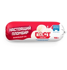 Мороженое Оренмилк ванильное 13%, 900г