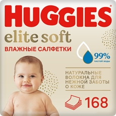 Салфетки влажные Huggies Elite Soft для новорожденных, 168шт