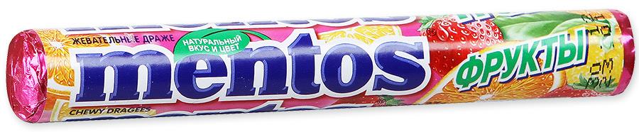 Драже жевательные MENTOS Фрукты, 37 г