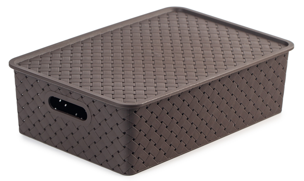 Корзина с крышкой универсальная Violet Береста 522126 коричневая 7.5л, 24.5 x 35 x 10.5см