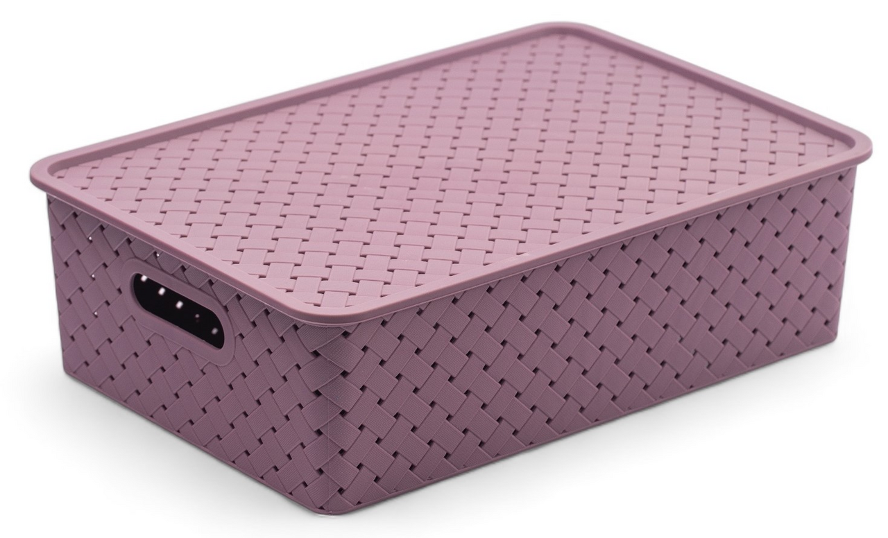Корзина с крышкой универсальная Violet Береста 522126 сиреневая 7.5л, 24.5 x 35 x 10.5см