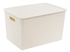 Корзина с крышкой универсальная Violet Береста 523126 слоновая кость 14л, 35 х 24.5 х 20.5см