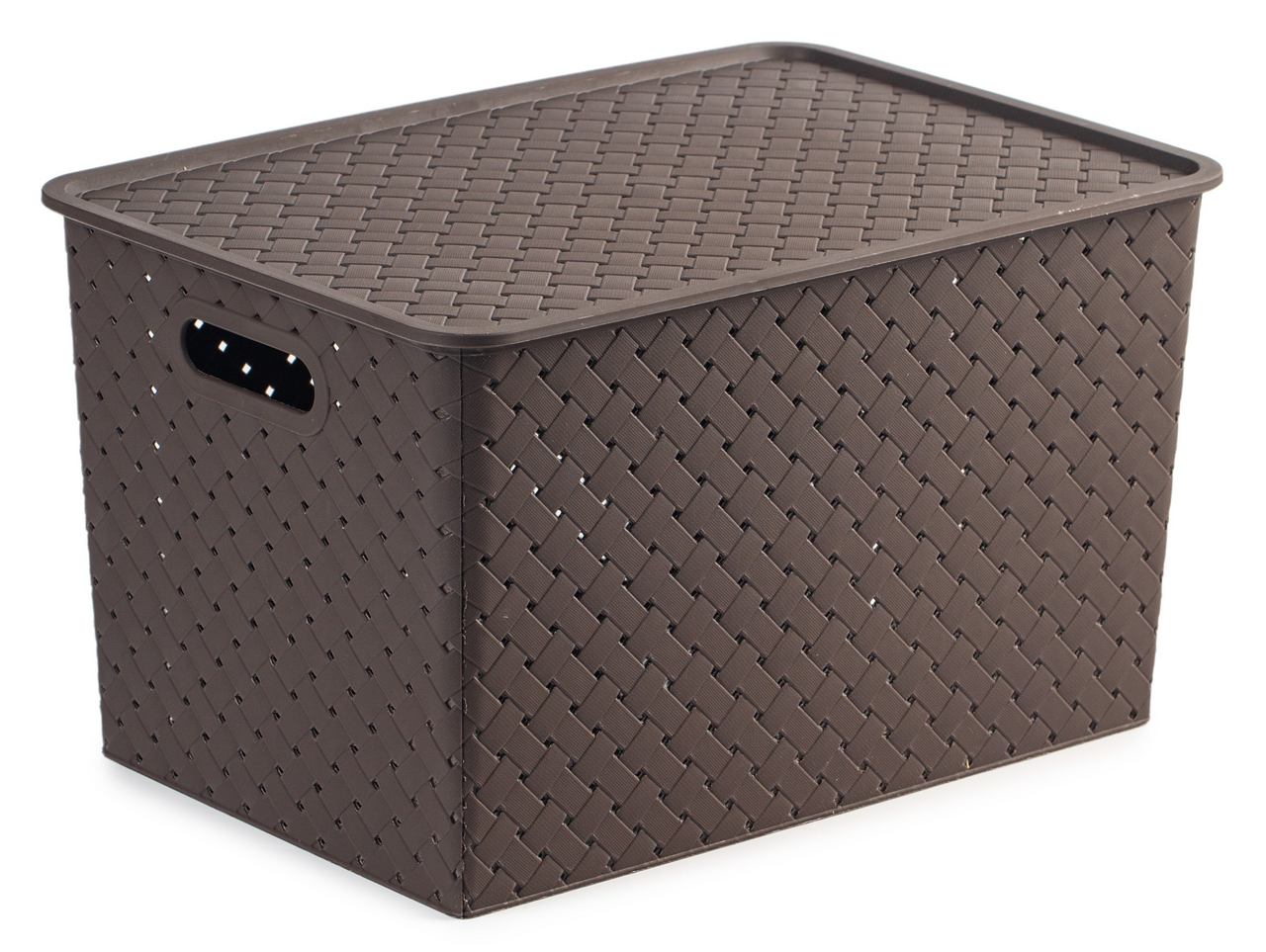 Корзина с крышкой универсальная Violet Береста 523126 коричневый 14л, 35 х 24.5 х 20.5см