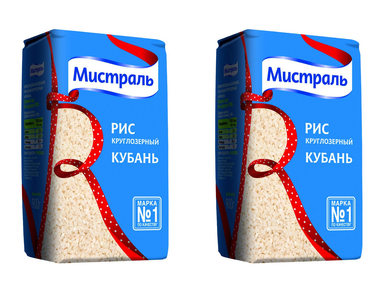 Изображение товара Крупа рис Мистраль Кубань круглозерный, 900г x 2 шт