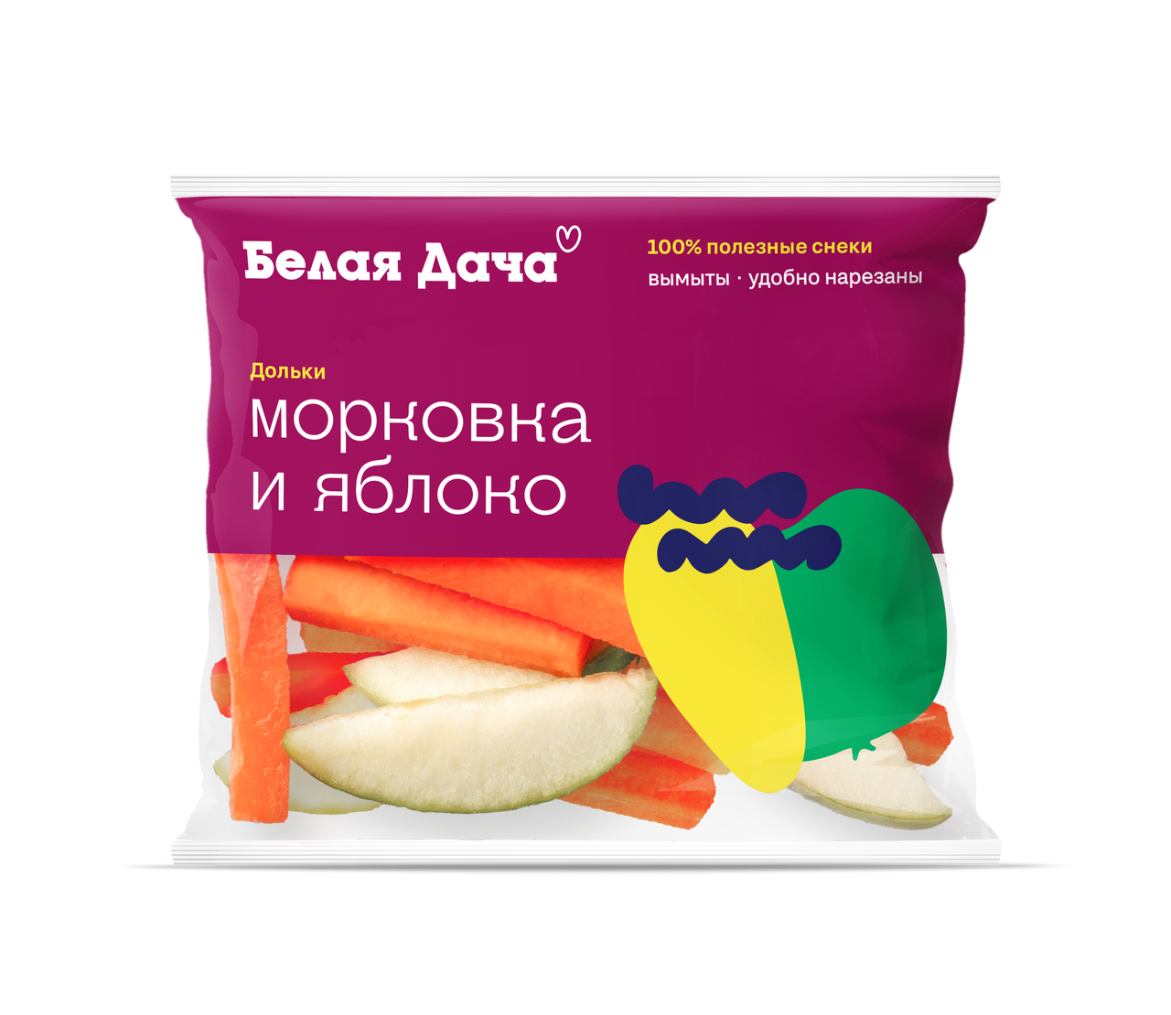 Микс Белая Дача из морковных палочек и яблочных долек, 80г