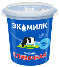 Сметана Экомилк 15%, 315г