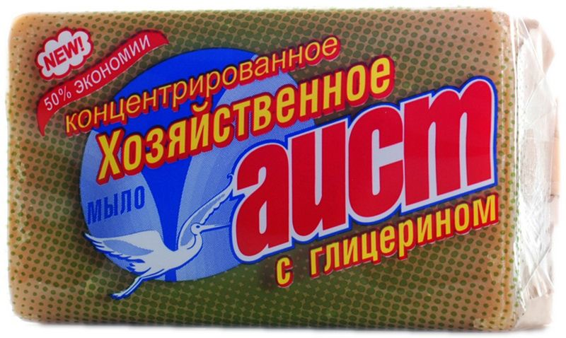 Изображение товара Мыло хозяйственное Аист с глицерином, 150г