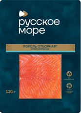Форель Русское море филе слабосоленая нарезка, 120г